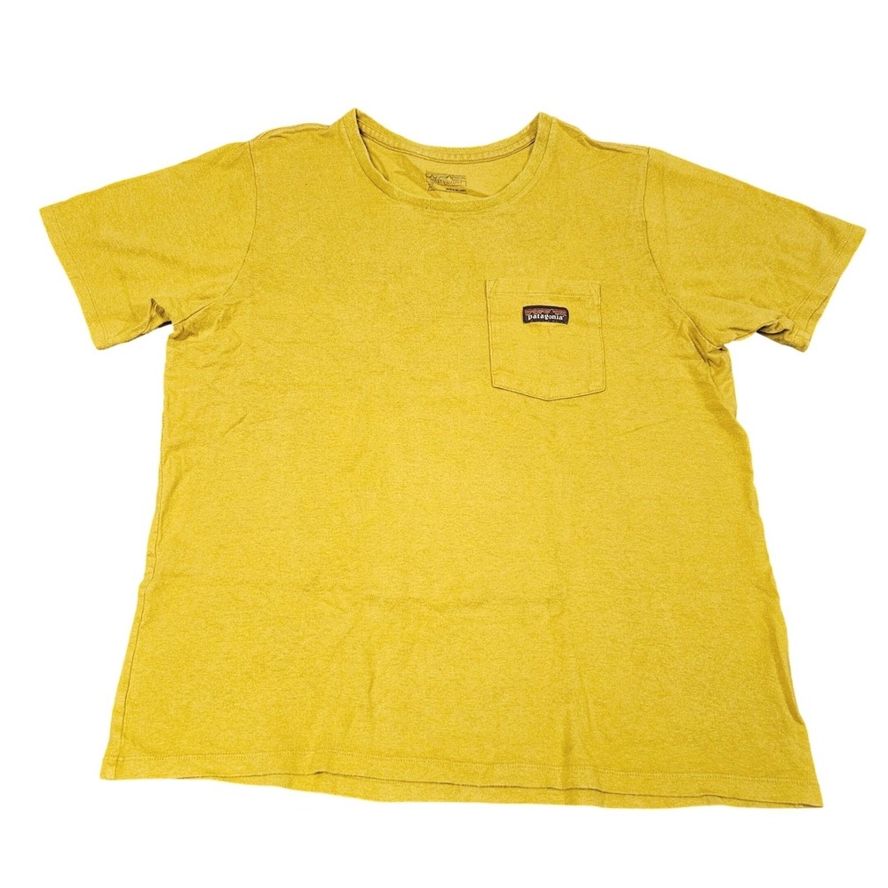 Patagonia Pocket Tshirt Mens XL Yellow Hemp Organic Gorpcore Outdoor Minimalist